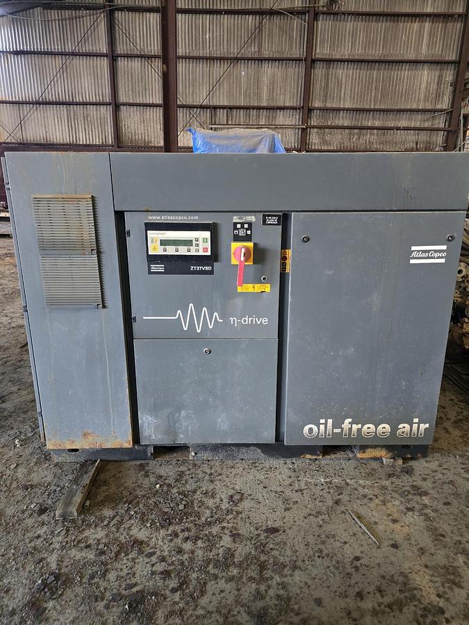Used Used Atlas Copco Type ZT 37 VSD oil free air compressor