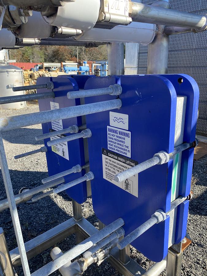 Used Used Alfa Laval 16.6 sq ft stainless steel plate exchanger
