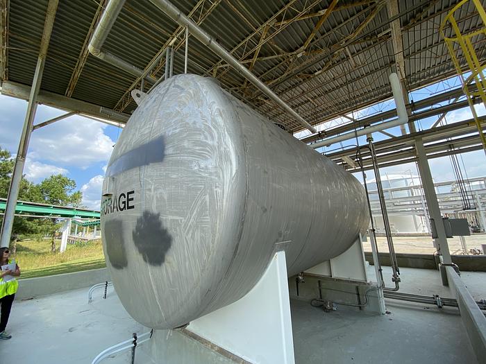 Used Used Industrial Metal Works Inc.  approximately 7000 gallon stainless steel horizontal storage tank