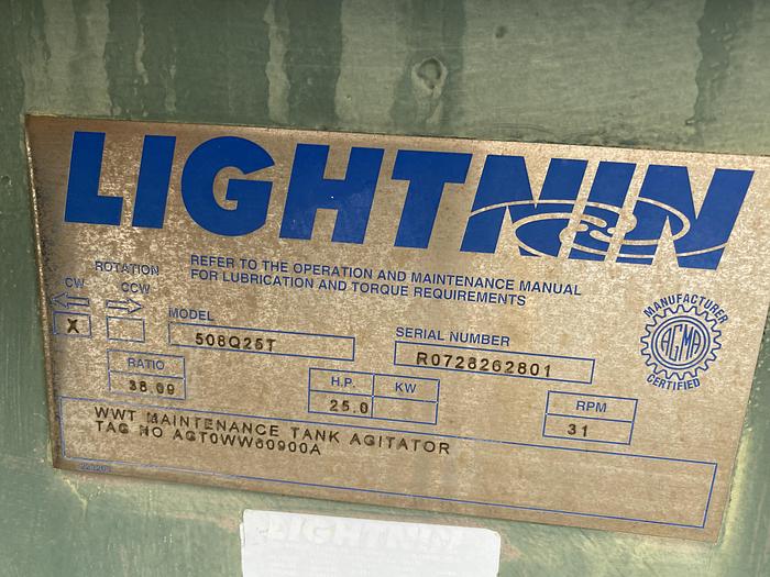 Used Used Lightnin Right-Angle Drive (CW).  Model 505Q25T