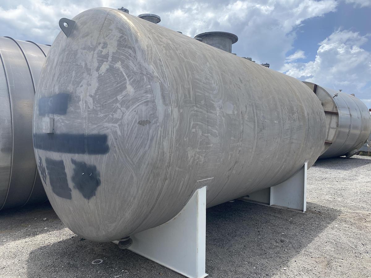 Used Used Industrial Metal Works Inc.  approximately 8000 gallon stainless steel horizontal storage tank