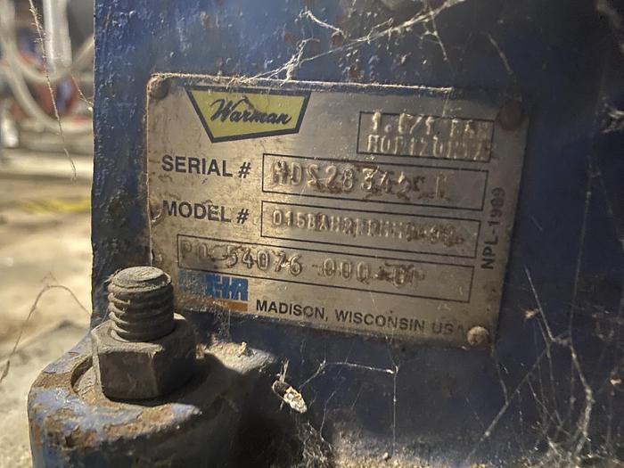 Used Used Weir Warman Model 015BAHRRRMM9009 1.5X1 BAH Slurry Pump