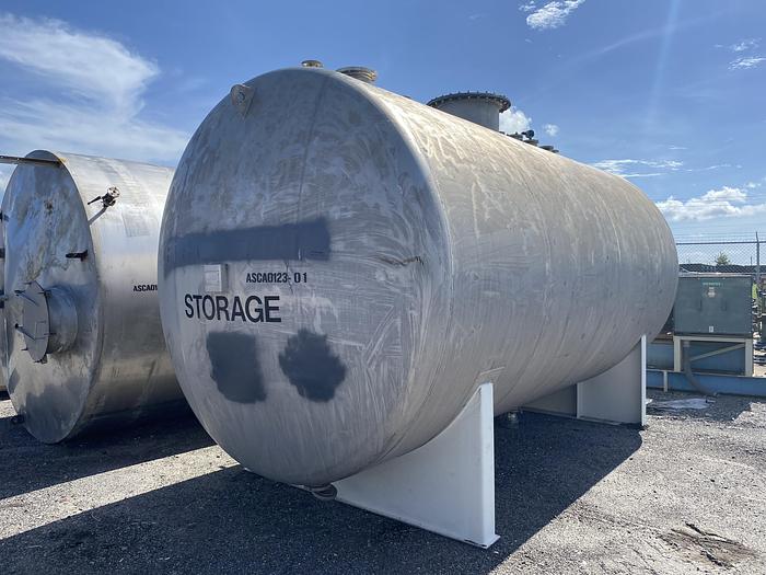 Used Used Industrial Metal Works Inc.  approximately 7000 gallon stainless steel horizontal storage tank