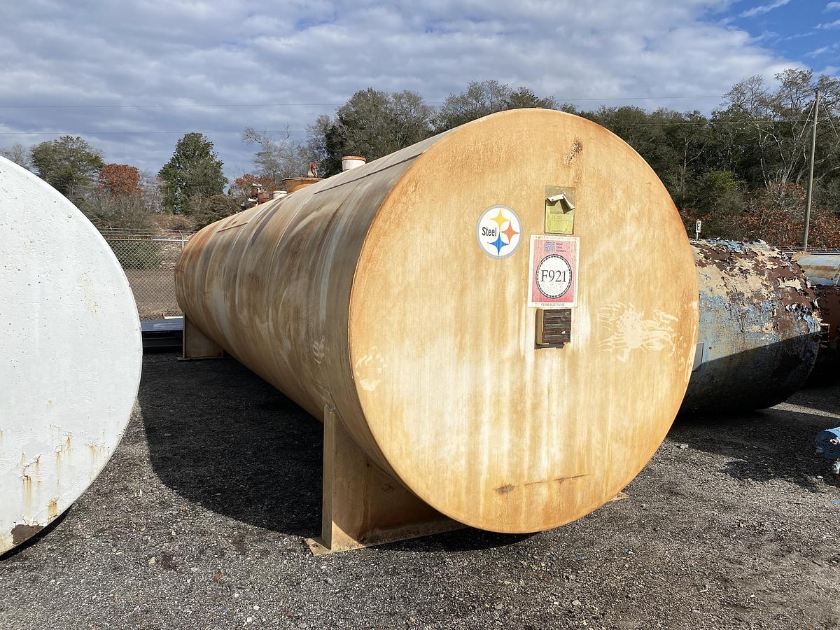 Used Used Alabama Tank approximately 10,000 gallon carbon steel double-walled horizontal storage tank.