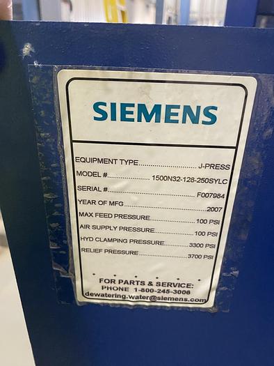 Used Used Siemens J-Press Model 1500N32-128-250SYLC
