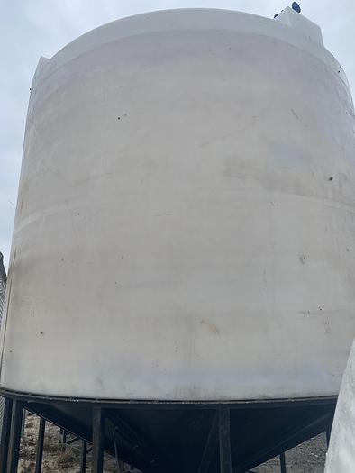 Used Used Assmann approximately 8000 gallon cone bottom poly tank