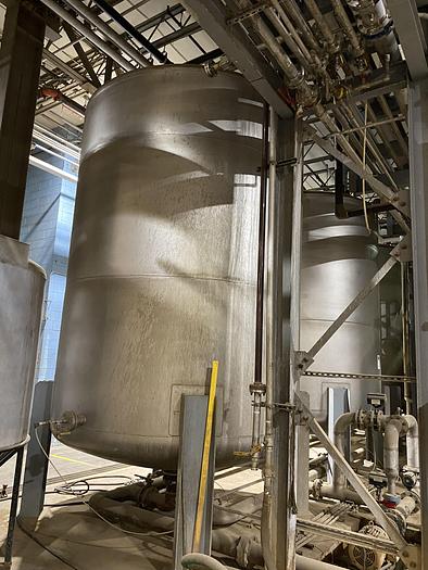Used Used Gaston County approximately 8000 gallon 304 stainless steel vertical tank