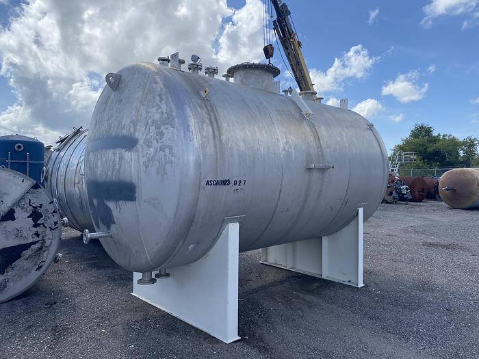 Used Used Industrial Metal Works Inc.  approximately 4500 gallon stainless steel horizontal storage tank