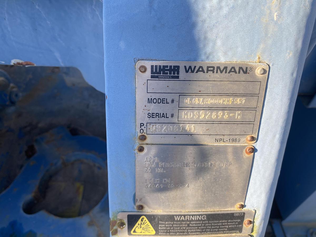 Used Used Weir Warman Model 086EAHRRQMM6072 8 X 6 EAH Slurry Pump