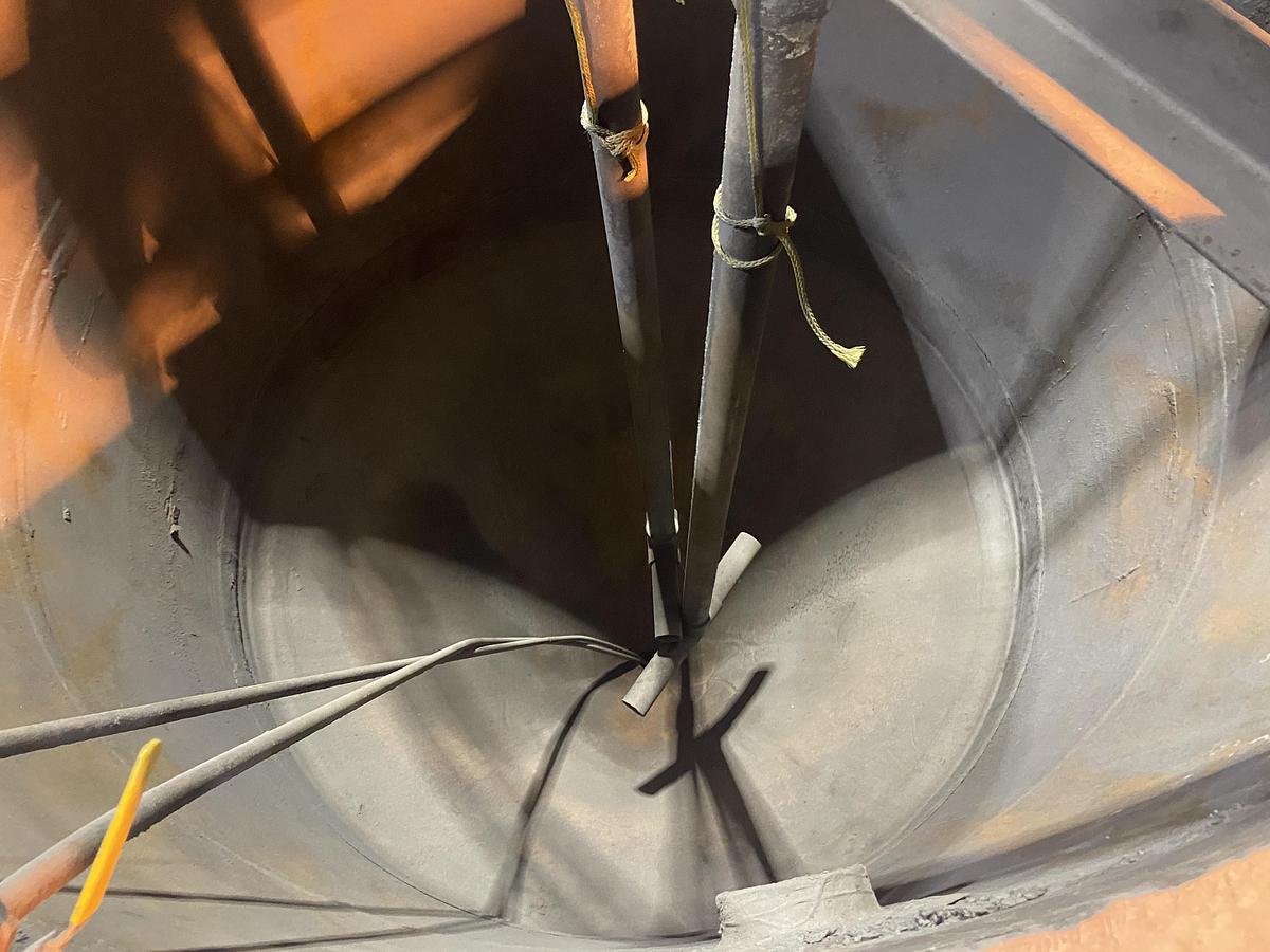 Used (2) Used approximately 3000 gallon fiberglass cone bottom tanks