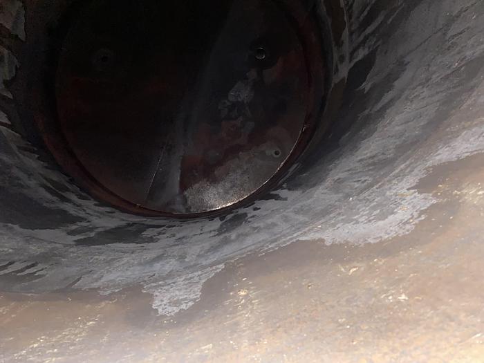 Used Used Lundberg approximately 18,000 gallon carbon steel vertical tank