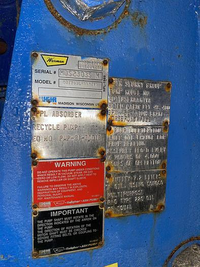 Used Used Weir Warman 800 TYGSL Horizontal slurry pump