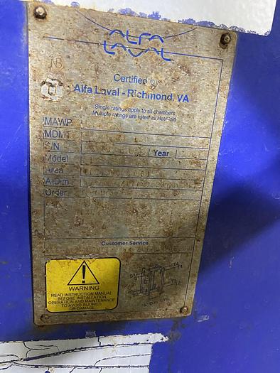 Used Used Alfa-Laval Model M15-BFG stainless steel plate heat exchanger