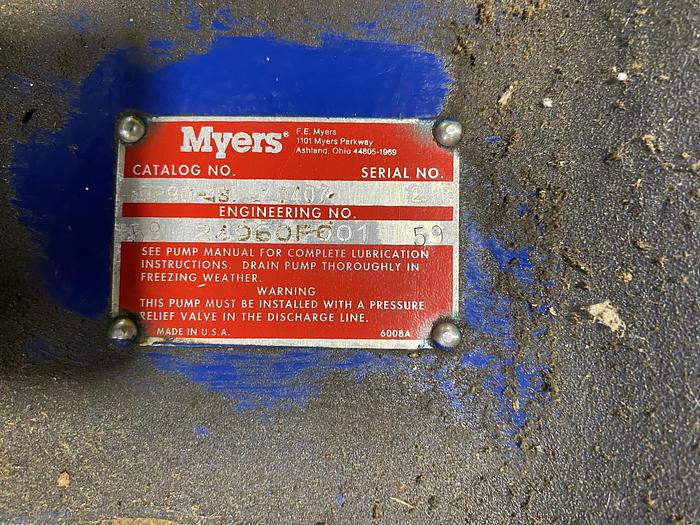 Used Used Myers Model DP90-18 high pressure reciprocating pump