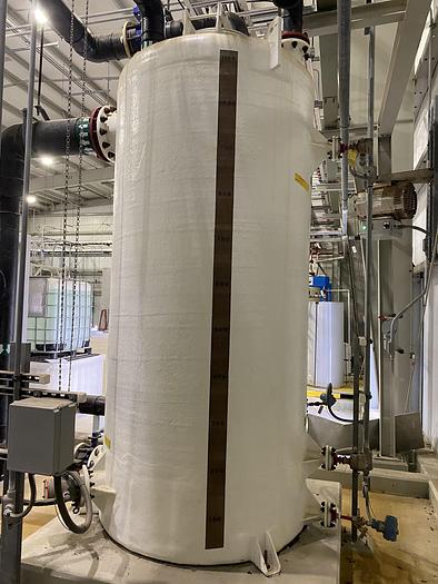 Used Used An-Cor Industrial Plastics Inc. approximately 1,100 gallon vertical fiberglass tank