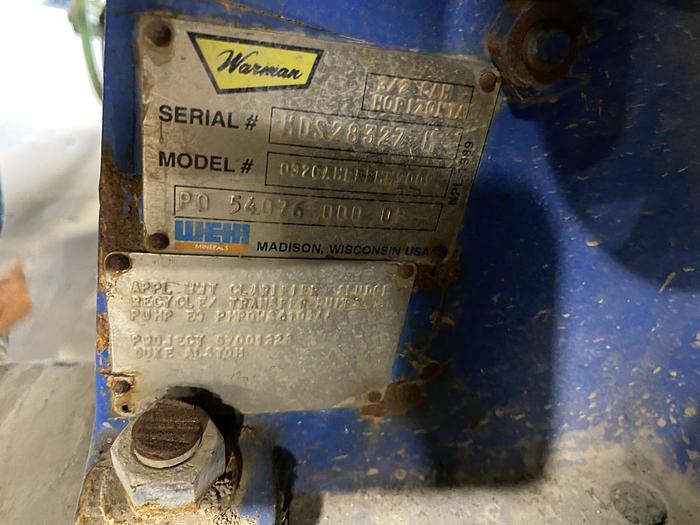 Used Used Weir Warman Model 032CAHRRRHH9009 3X2 CAH Slurry Pump