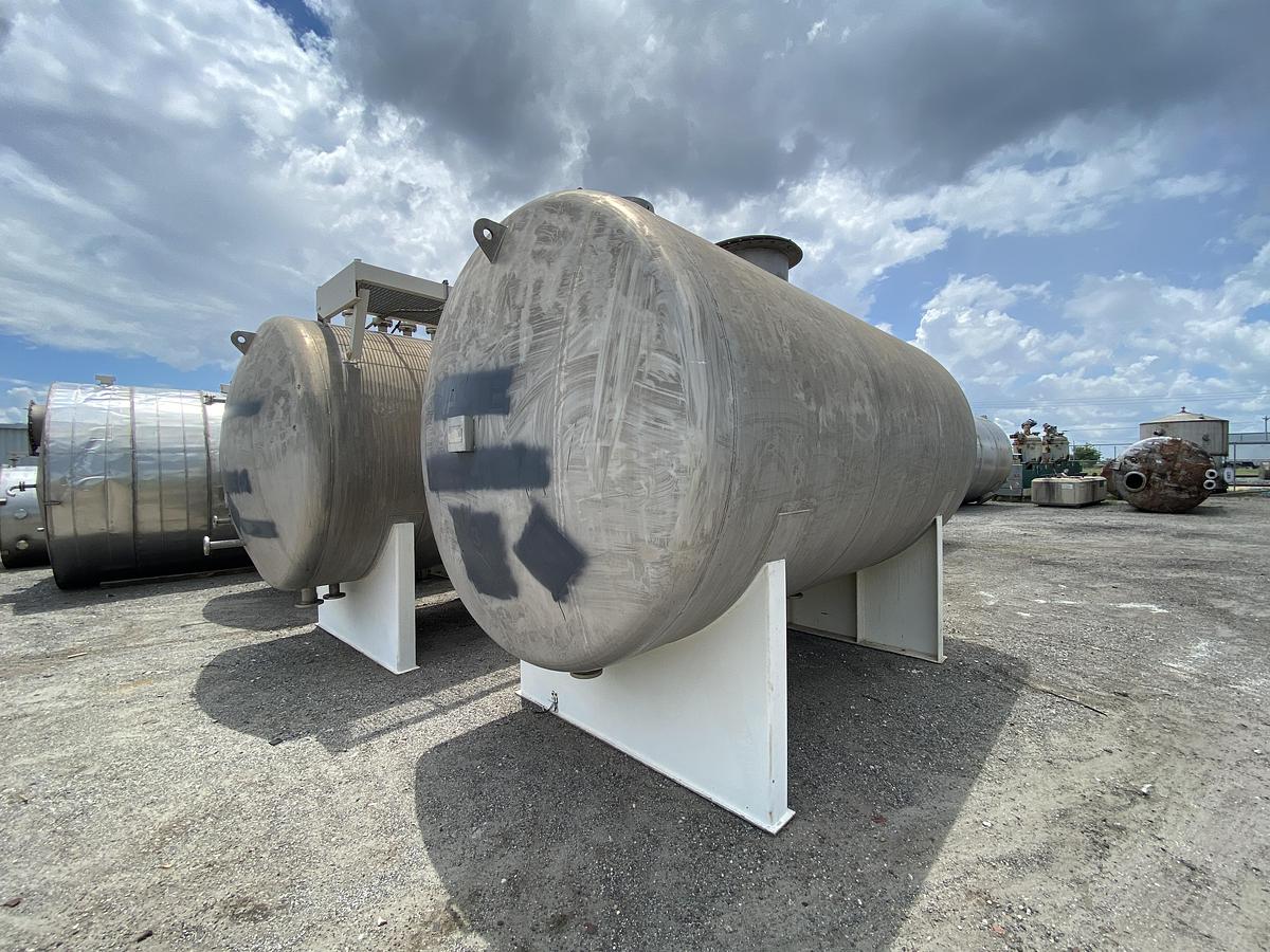 Used Used Industrial Metal Works Inc. approximately 4500 gallon stainless steel horizontal storage tank