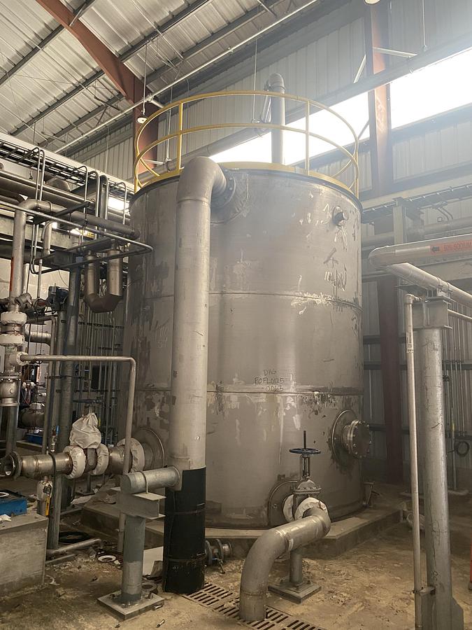 Used Used Erected Steel Products 11,400 gallon 316L stainless steel vertical tank