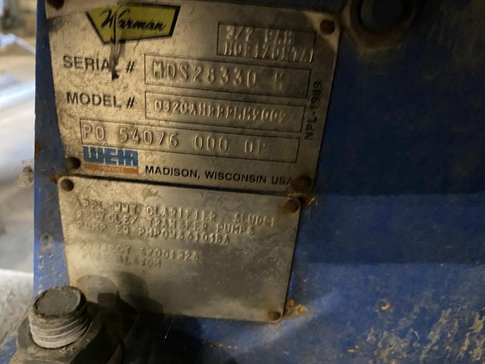Used Used Weir Warman Model 032CAHRRRHH9009 3X2 CAH Slurry Pump