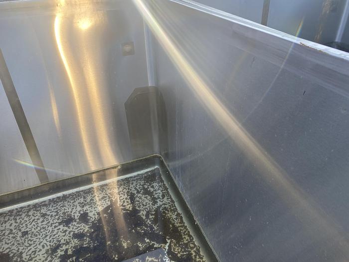 Used Used Tote Systems approximately 650 gallon stainless steel square bin