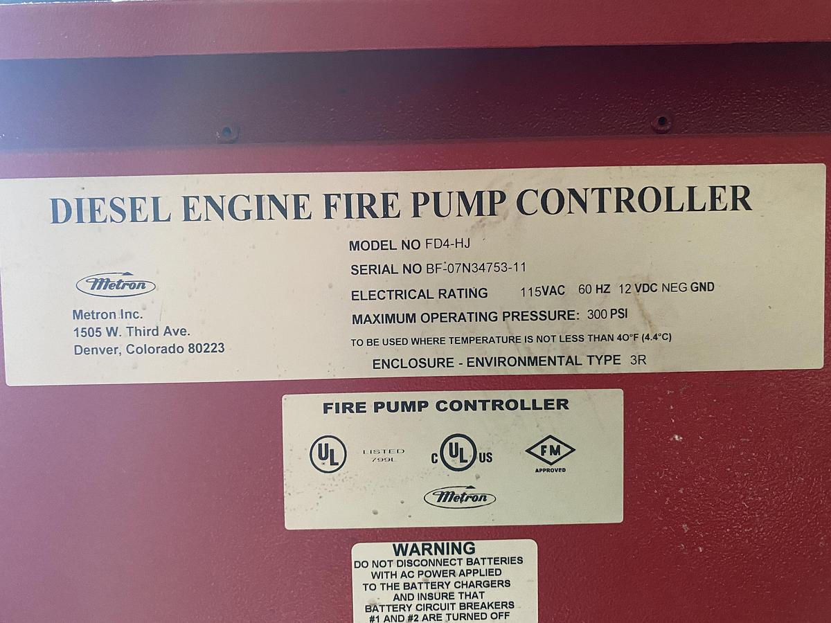 Used Used Complete Diesel Fire Pump skidded Building