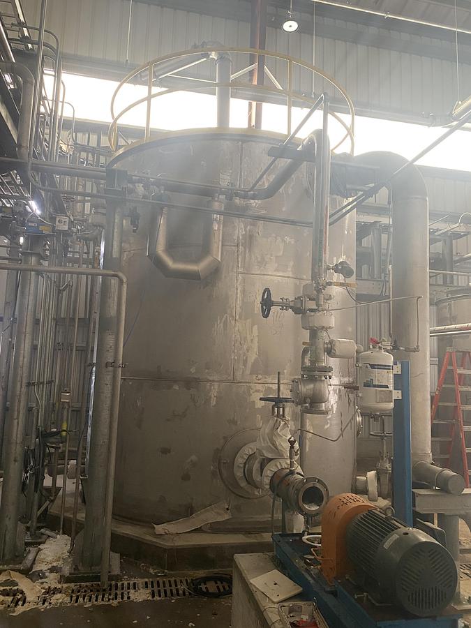 Used Used Erected Steel Products 11,400 gallon 316L stainless steel vertical tank