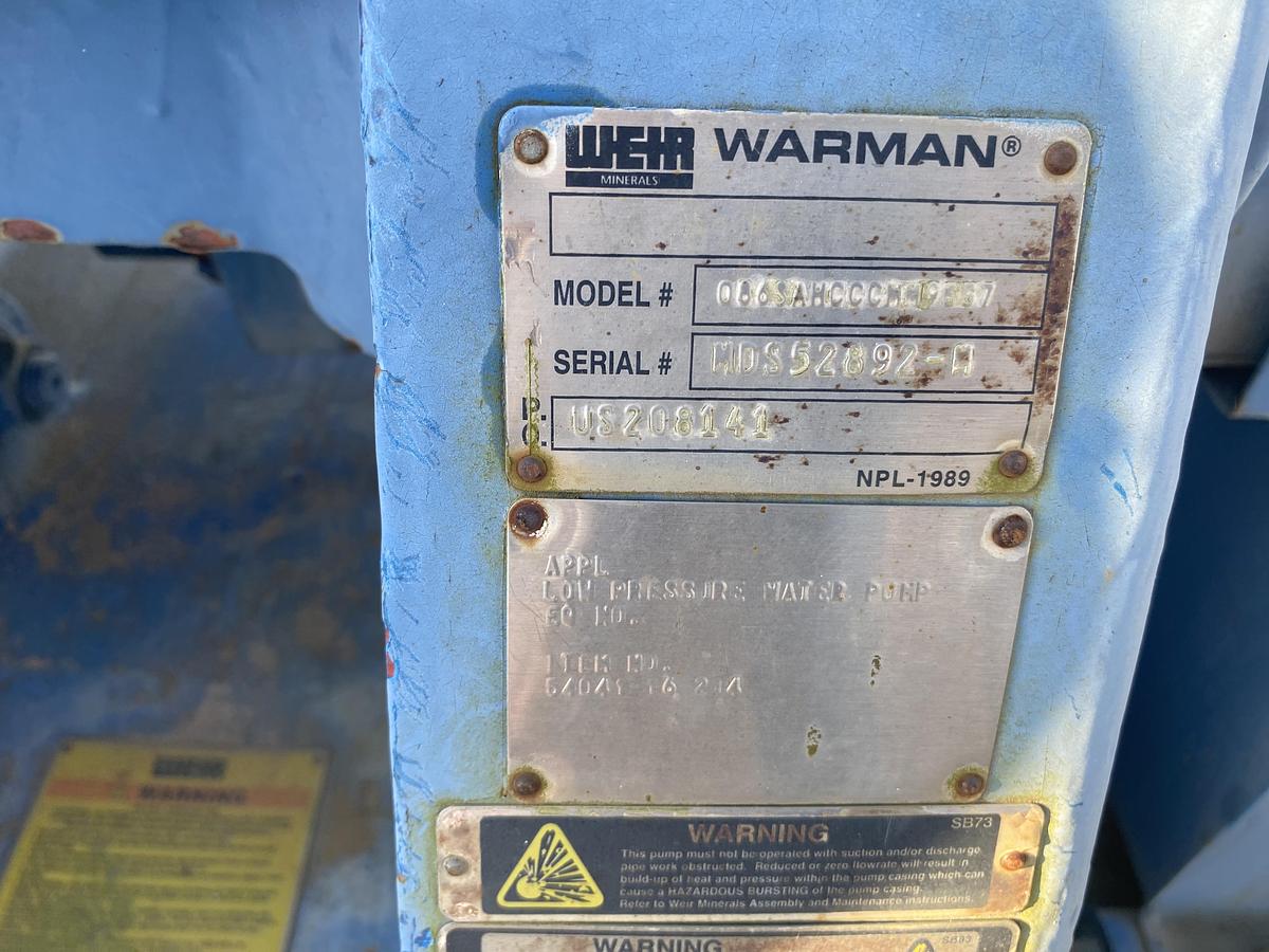 Used Used Weir Warman Model 086EAHRRQMM6072 8 X 6 EAH Slurry Pump