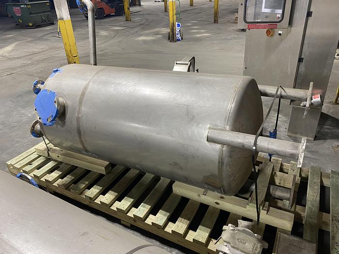 Used Used approximately 300 gallon stainless steel vertical tank
