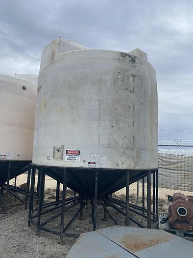 Used Used Assmann approximately 8000 gallon cone bottom poly tank