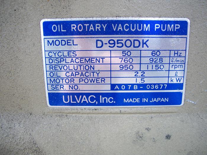 Used Used ULVAC D-950DK Oil Rotary type vacuum pump