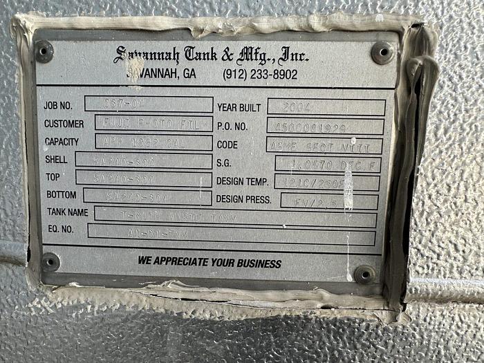Used 2004 Savannah Tank & Mfg. Inc.