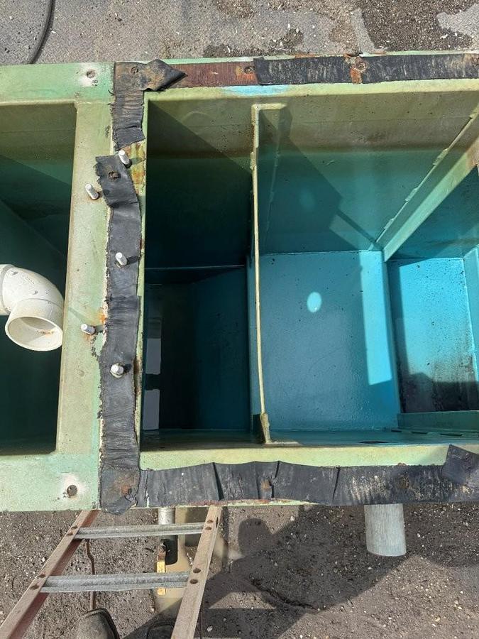 Used Used Highland Tank approximately 300 gallon rectangular carbon steel oil/water separator tank