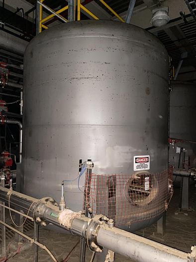 Used Used Culligan approximately 2,500 gallon stainless steel media tank