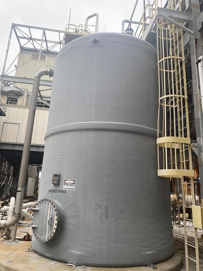 Used Used Fabricated Plastics Limited 23,000 gallon vertical fiberglass storage tank
