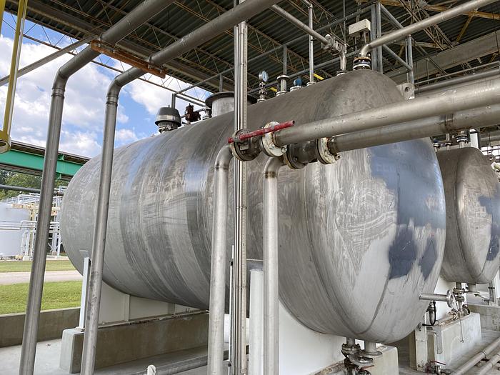 Used Used Industrial Metal Works Inc.  approximately 7000 gallon stainless steel horizontal storage tank