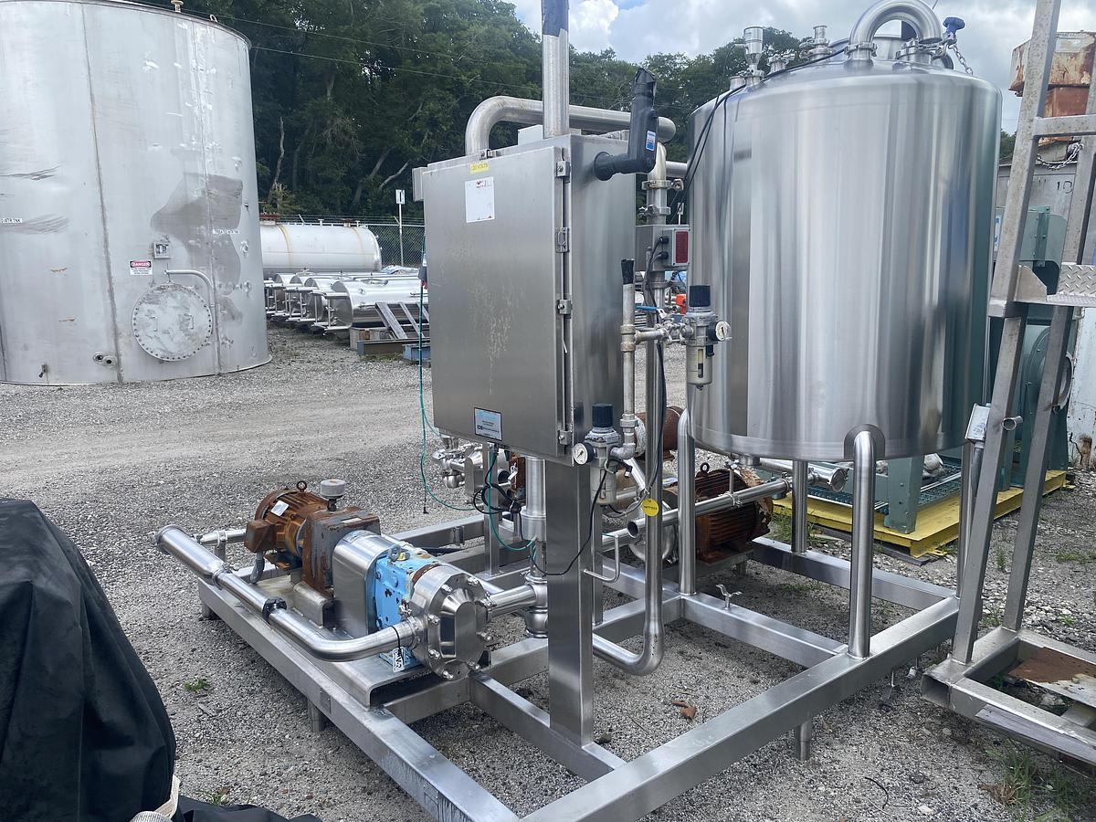 Used Used approximately 300 gallon sanitary process skid.