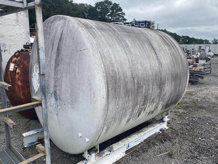 Used Pfaudler approximately 2000 gallon horizontal glass lined tank