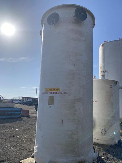 Used Unused Edwards Fiberglass Inc 3000 gallon vertical fiberglass tank