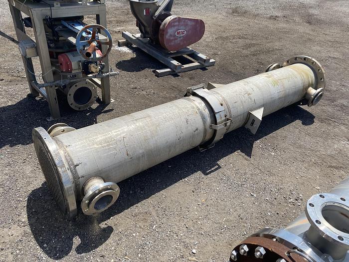 Used Used Titan Metal Fabricators Inc.  approximately 340 sq ft. 316L/Tantalum vertical shell and tube heat exchanger