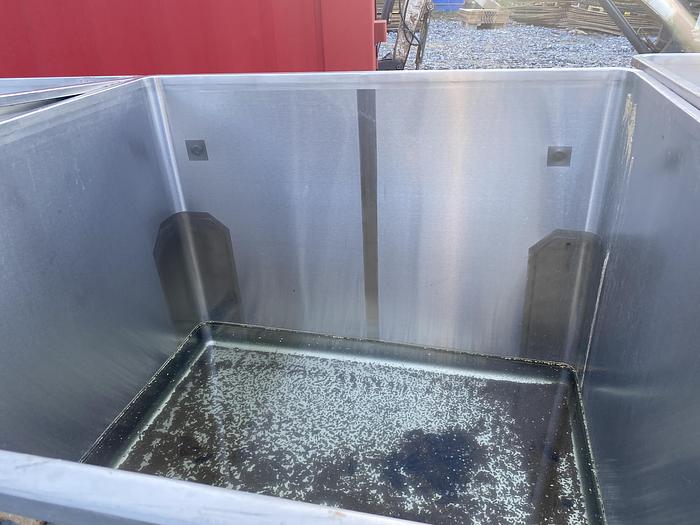 Used Used Tote Systems approximately 650 gallon stainless steel square bin