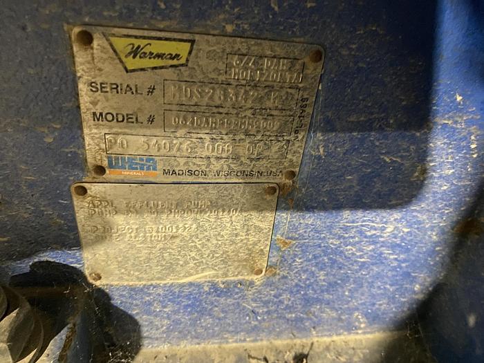 Used Used Weir Warman Model 064DAHRRRMM9009 6X4 DAH Slurry Pump