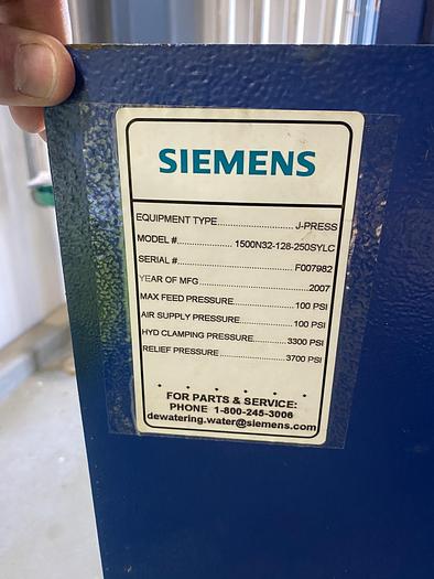 Used Used Siemens J-Press Model 1500N32-128-250SYLC