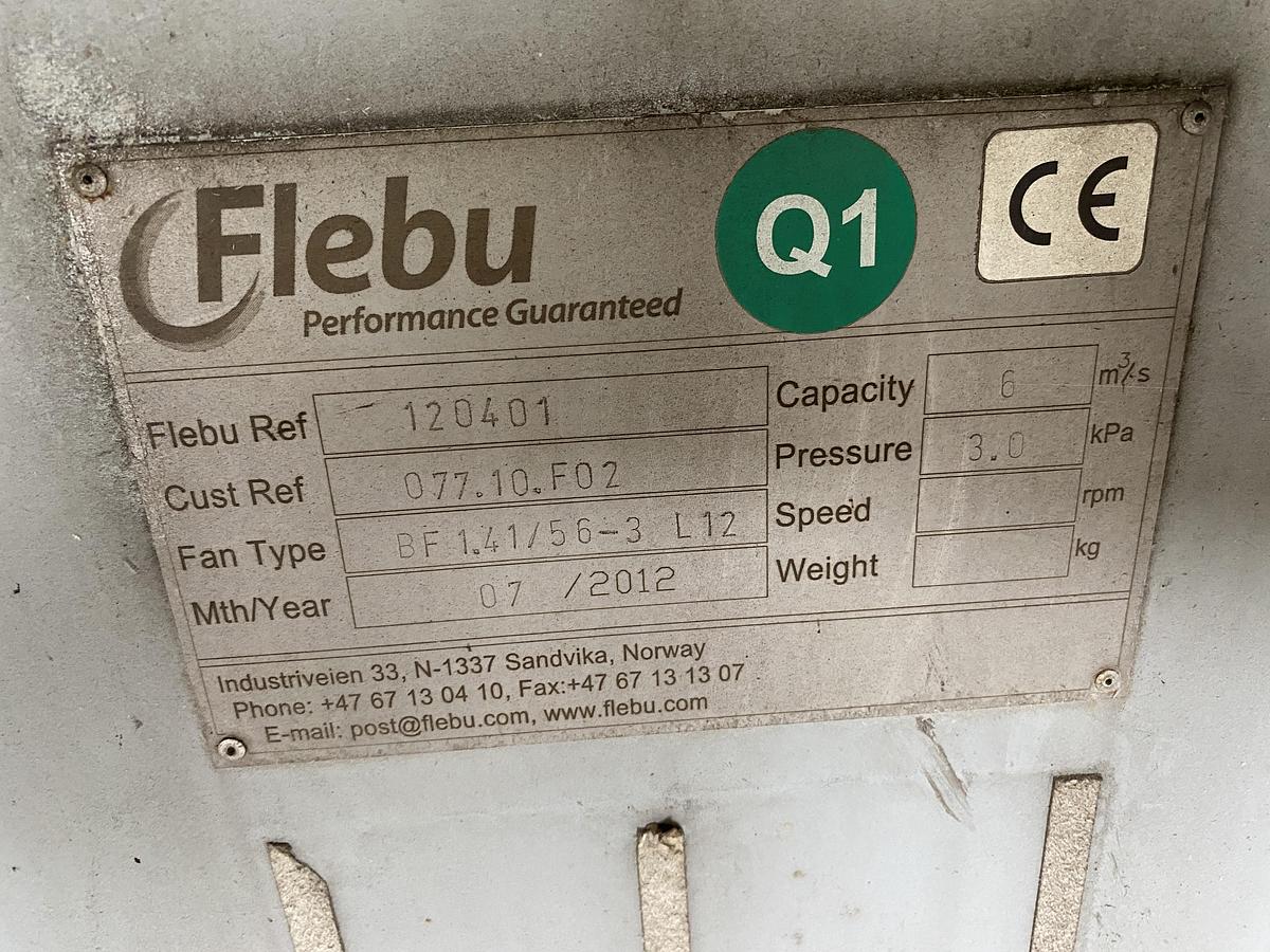 Used Used Flebu 6 m3/s (12,660 CFM) stainless steel blower
