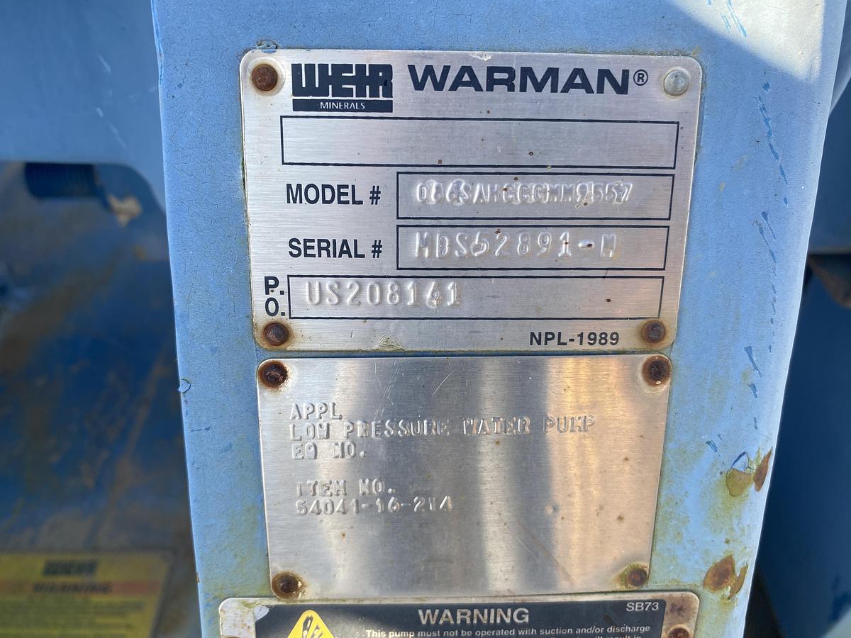 Used Used Weir Warman Model 086EAHRRQMM6072 8 X 6 EAH Slurry Pump