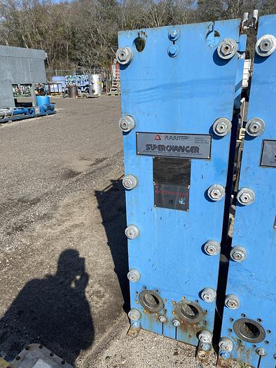 Used Used Tranter Supercharger approximately 563.60 sq ft stainless steel plate heat exchanger