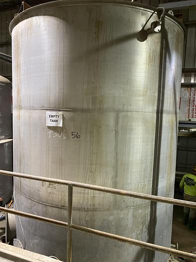 Used Used Wolfe Mechanical approximately 12,600 gallon 304L stainless steel vertical tank. 12' diameter X 15' high straight side