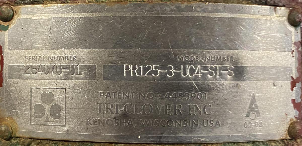 Used Used Tri-Clover sanitary Rotary Pump Model PR125-3-UC4-ST-S