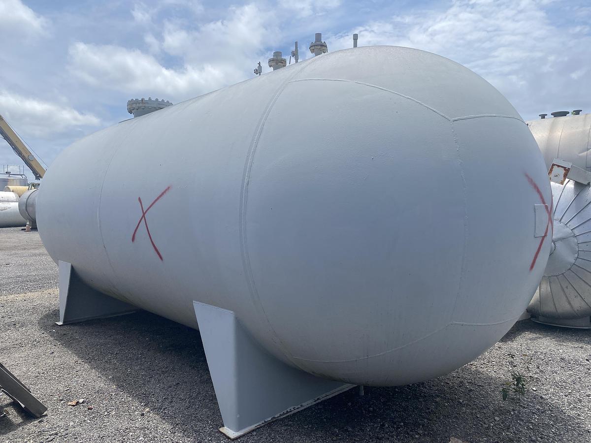 Used Used Horton Pressure Vessel built by Chicago Bridge and Iron Works approximately 12,0000 gallon carbon steel horizontal pressure tank