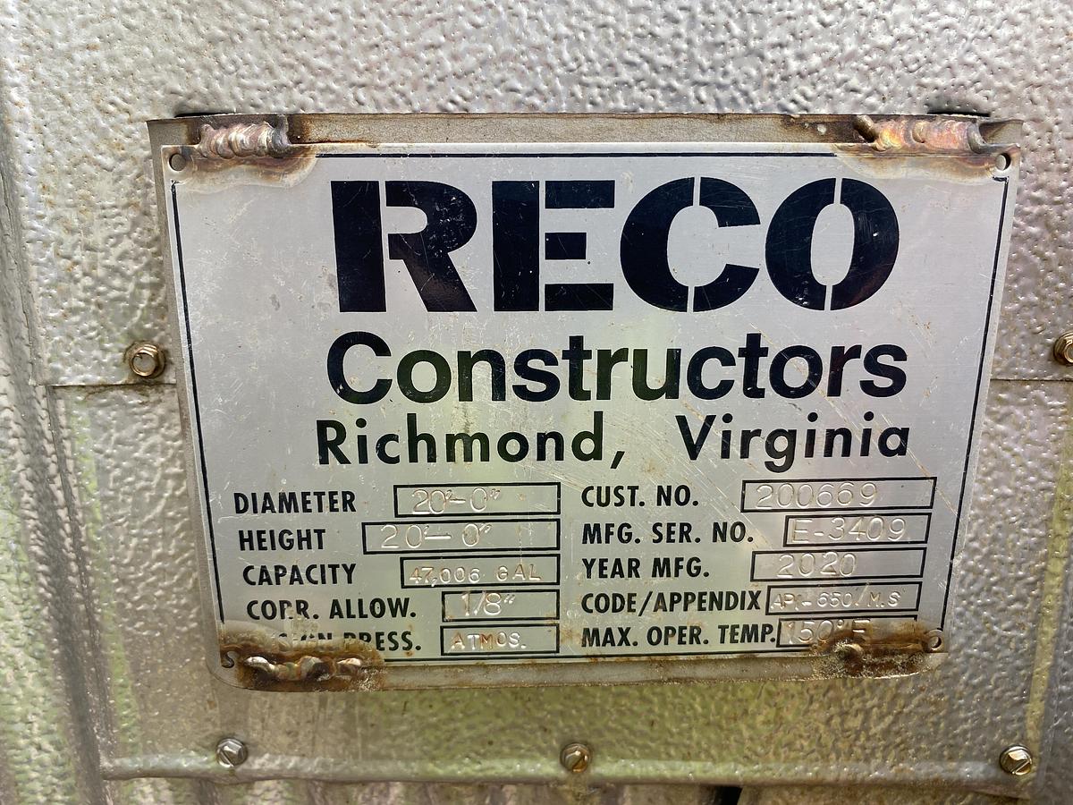 Used Used RECO Constructors 47,006 gallon 304 stainless steel vertical storage tank