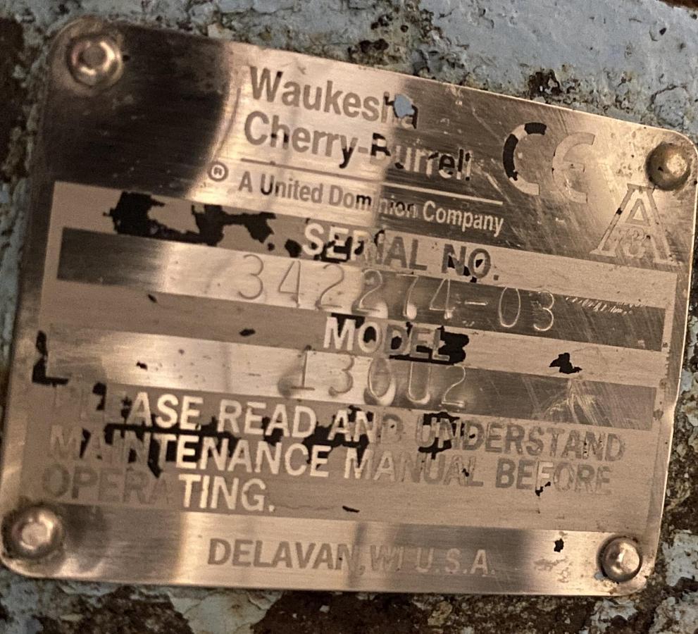 Used Used Waukesha Cherry Burrell sanitary Rotary Pump Model 130U2